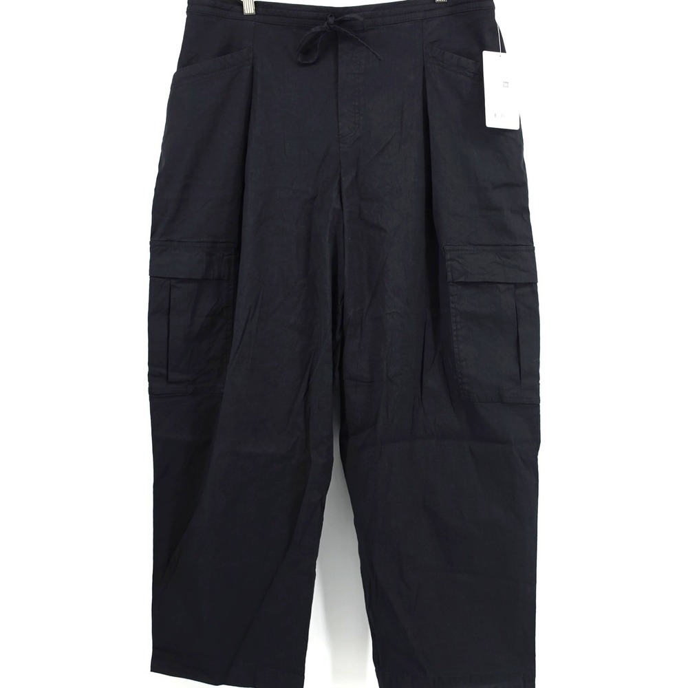 Athleta Paradise Straight Leg Cargo Pant XL Black Linen Blend NWT